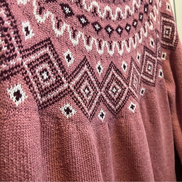 StormPack Sunice sweater Fairisle wool blend pink winter pullover women Medium - Picture 3 of 5